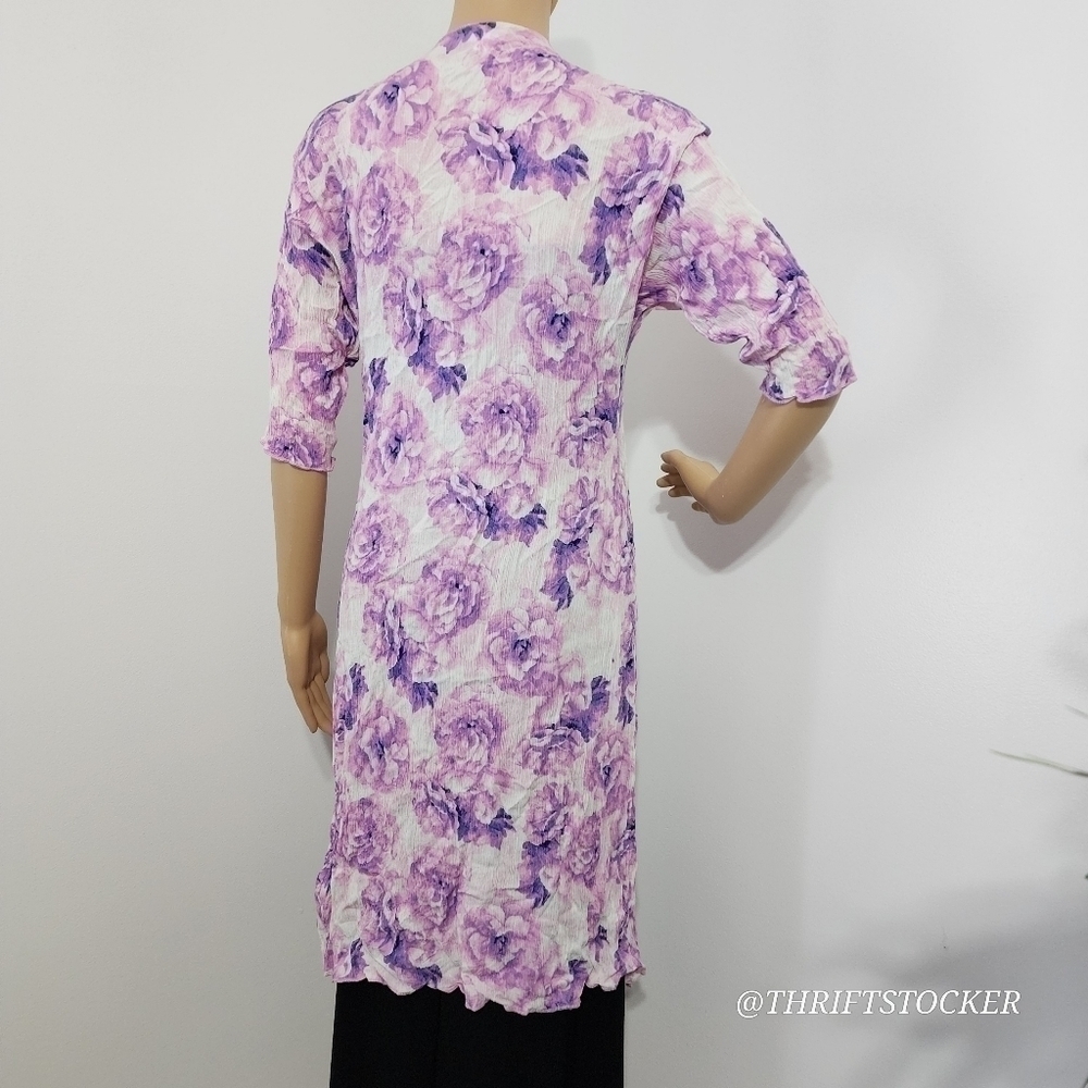 LuLaRoe purple floral kimono - Picture 3 of 7